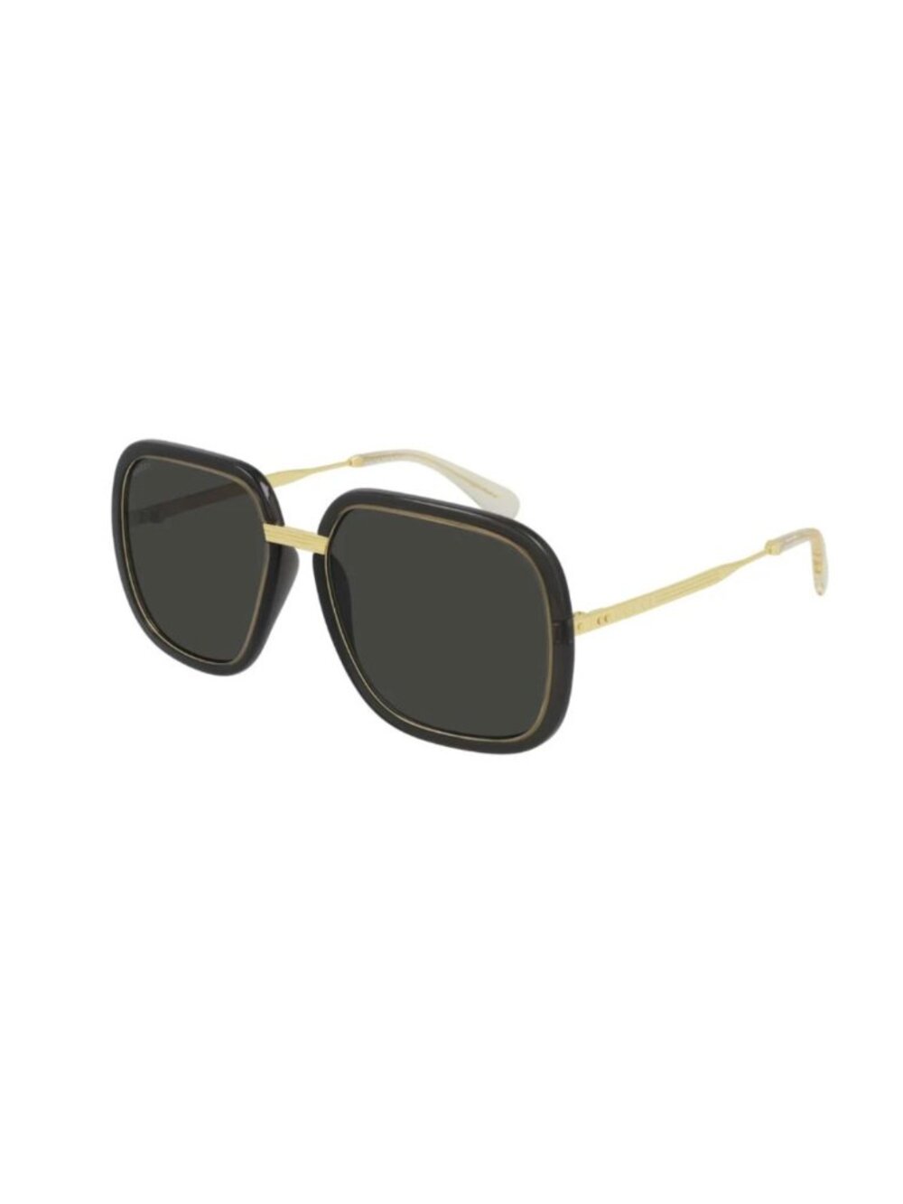 GUCCI EPILOGUE Gold Gray Rectangular Oversized Gg0905S 001 Retro Sunglasses